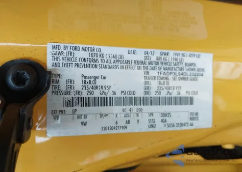 2013 Ford Focus St z USA, uszkodzony, nr VIN 1FADP3L94DL332204